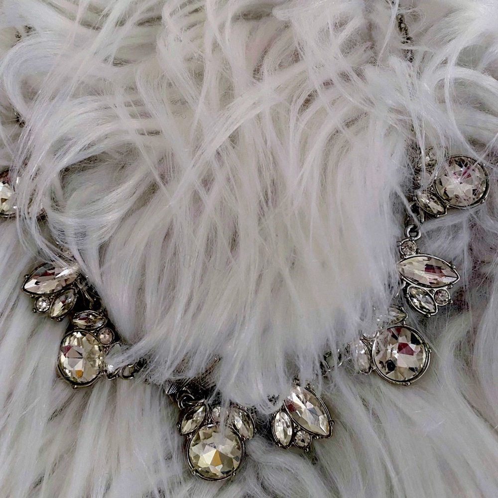 Paparazzi clear crystal necklace choker style lobster clasp to make longer